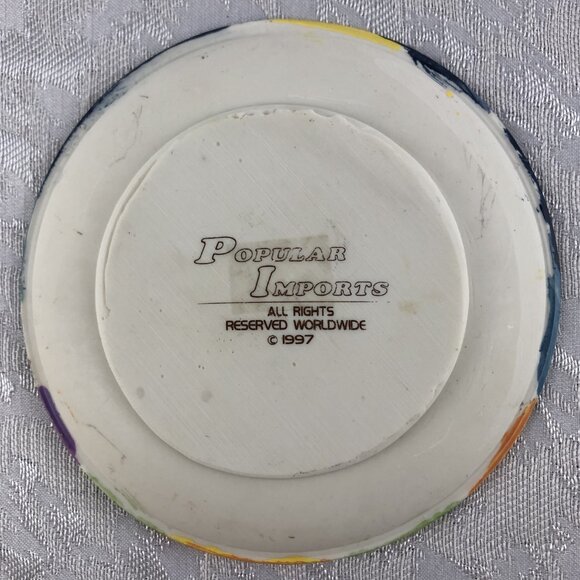 Vintage 1997 Halloween Witch Plate 5¼” 3D Ceramic Mini Decor by Popular Imports - Picture 3 of 9